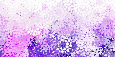 Açık mavi, kırmızı vektör desenli çokgen. Üçgen şekilli ışıltılı soyut çizimler. Posterler ve afişler için en iyi tasarım.