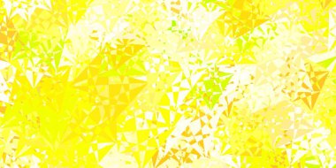 Açık yeşil, üçgenli kırmızı vektör arkaplan. Üçgen şekilleri soyut bir şekilde renk değişimine sahiptir. Reklamlar için şablon.