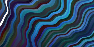 Dairesel yay ile koyu mavi vektör düzeni. Bükülmüş çizgileri olan yepyeni renkli bir çizim. Web siteleri, iniş sayfaları için desen.