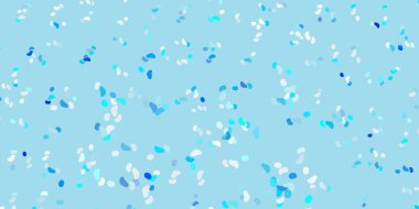 Rastgele biçimlerde açık mavi vektör arkaplanı. Gradyan rastgele formlarla modern soyut illüstrasyon. Reklamlarınız için modern tasarım.