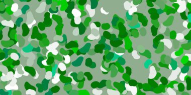 Soyut şekilli açık yeşil vektör şablonu. Soyut tarzda, gradyan formlarda basit tasarım. Cep telefonları için arka plan.