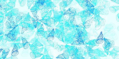 Kıvrımlı açık mavi vektör düzeni. Renkli çizimler, kıvrımlardan oluşur. Reklamlar ve reklamlar için desen.