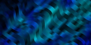 Eğri çizgileri olan koyu mavi vektör şablonu. Soyut bir şekilde gradyan eğimli bir tasvir. İş broşürleri, broşürler için desen