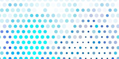 Çember şekilli açık mavi vektör düzeni. Renkli damlaları olan soyut parlak bir illüstrasyon. Web siteleri için desen.