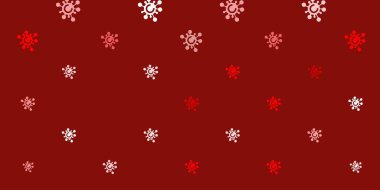 Koronavirüs elementli açık kırmızı vektör deseni. Biyolojik değişim şekilli soyut çizimler. Sağlık korunması için duvar kağıdı.