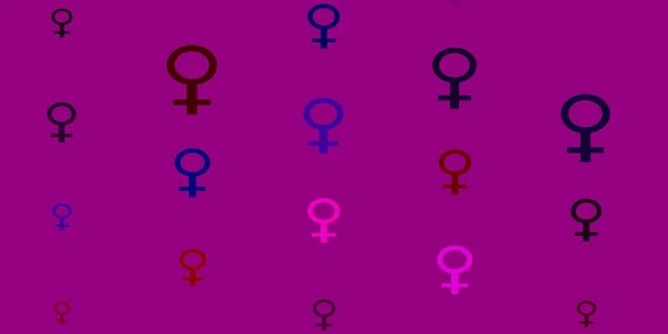 라이트 배경에 여성의 상징이 있습니다 페미니즘의 상징은 스타일의 차이를 가지고 — 스톡 벡터