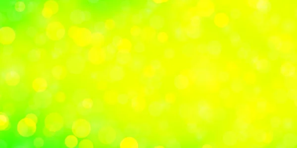 浅绿色 黄色矢量背景与圆形 用一组闪闪发光的彩色抽象球体来说明 横幅的设计 — 图库矢量图片