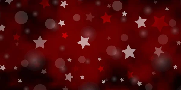 Daireli Koyu Kırmızı Vektör Düzeni Yıldızlar — Stok Vektör