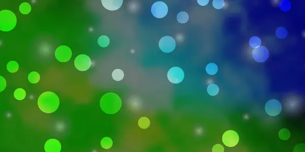 Světle Modrá Zelená Vektorová Šablona Kruhy Hvězdy — Stockový vektor