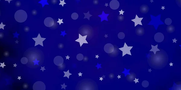 Layout Vetorial Blue Escuro Com Círculos Estrelas — Vetor de Stock