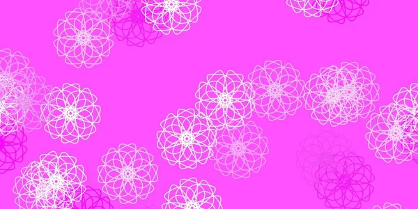 Luz Roxo Vetor Doodle Fundo Com Flores Design Simples Com — Vetor de Stock