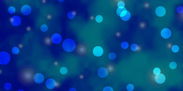 Luz Azul Vector Fondo Con Círculos Estrellas — Vector de stock