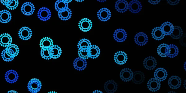 Fundo Vetor Azul Escuro Com Símbolos Vírus Ilustração Abstrata Colorida —  Vetores de Stock