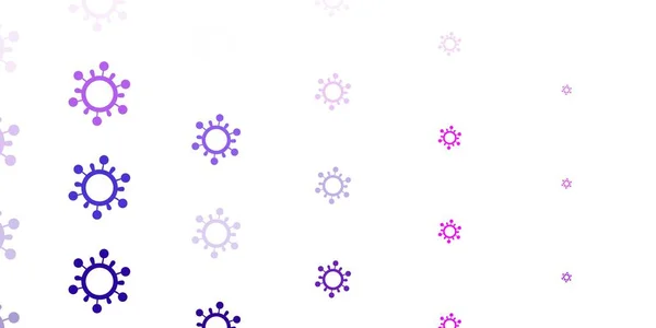 Hellviolettes Rosafarbenes Vektormuster Mit Coronavirus Elementen Einfaches Design Abstrakten Stil — Stockvektor