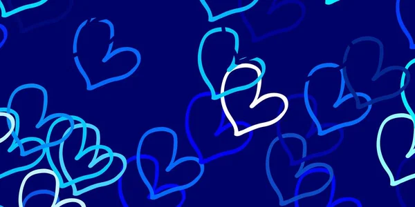 Светодиодный Векторный Узор Цветными Сердцами Иллюстрация Сердечными Мыслями День Святого — стоковый вектор