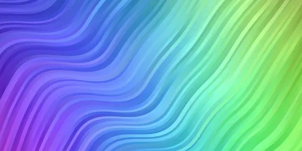 Licht Multicolor Vector Achtergrond Met Gebogen Lijnen — Stockvector