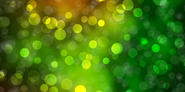 Σκούρο Πράσινο Κίτρινο Διανυσματικό Μοτίβο Κύκλους — Διανυσματικό Αρχείο