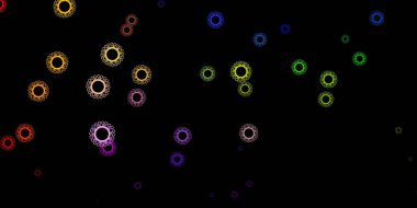 Grip belirtileriyle birlikte koyu renk vektör şablonu. Enfeksiyon formları ile soyut tarzda basit tasarım. Sağlık korunması için duvar kağıdı.