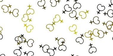 Açık yeşil, kadın sembollü sarı vektör arkaplan. Kadın gücünün resmedildiği soyut bir çizim. Web siteniz için basit tasarım.