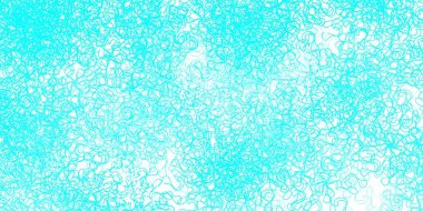 Açık mavi, kıvrımlı çizgileri olan yeşil vektör şablonu. Eğri çizgileri olan renkli çizimler. Reklamlar ve reklamlar için desen.