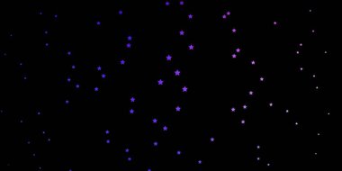 Koyu pembe, güzel yıldızlı mavi vektör dokusu. Soyut şablondaki yıldızlarla dekoratif illüstrasyon. İş tanıtımınız için tasarım.