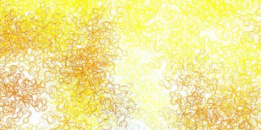 Açık mavi, kıvrımlı sarı vektör düzeni. Bükülmüş çizgileri olan yepyeni renkli bir çizim. Broşürler, broşürler için desen.