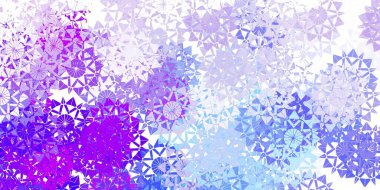 Açık mavi, renkli kar taneleri olan kırmızı vektör deseni. Soyut renkli kar taneleri ve kar elementleri. Yeni yıl reklamı, kitapçık deseni.