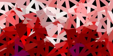 Koyu pembe, kırmızı vektör mozaik desen. Değişken üçgenli renkli soyut çizimler. Uygulamalarınız için modern tasarım.