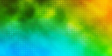 Açık Mavi, daireli sarı vektör şablonu.