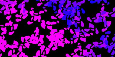 Memphis şekilli koyu mor, pembe vektör dokusu. Basit bir şekilde gradyan olan renkli soyut biçimler. Duvar kağıdı seti için zarif tasarım.