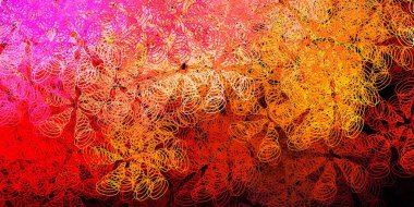 Lekeli koyu kırmızı, sarı vektör arka plan. Doğa tarzında rengarenk çizimler. Bir marka kitabı için yeni şablon.