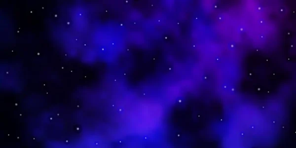 Tmavá Růžová Modrý Vektor Pozadí Malými Velkými Hvězdami — Stockový vektor