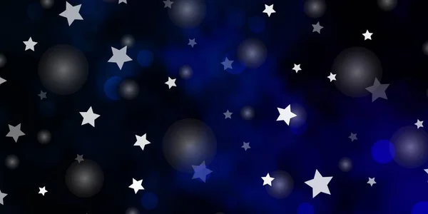 Σκούρο Μπλε Διάνυσμα Φόντο Κύκλους Αστέρια — Διανυσματικό Αρχείο
