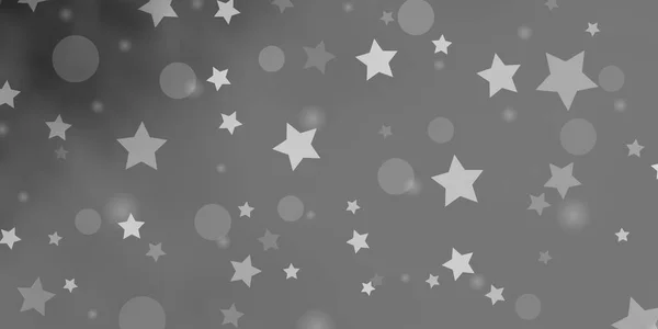 Fondo Vectorial Gris Claro Con Círculos Estrellas — Vector de stock