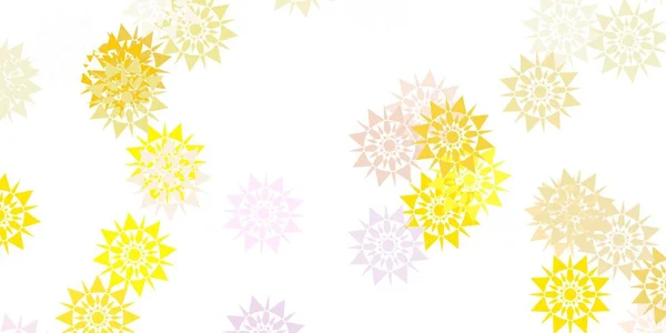 Light Pink Yellow Vector Pattern Colored Snowflakes Gradient Colorful Illustration — Stock Vector