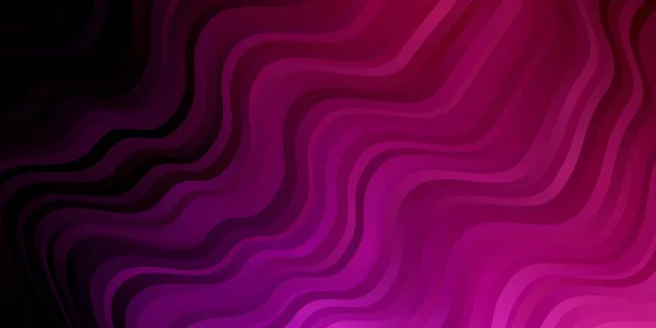 Donkerpaarse Roze Vector Achtergrond Met Gebogen Lijnen — Stockvector