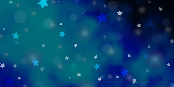 Plantilla Vectorial Azul Oscuro Con Círculos Estrellas — Vector de stock