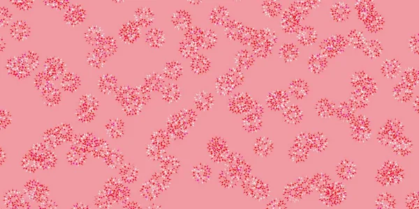 薄いピンク 花と赤いベクトルのドードルテンプレート グラデーションの抽象的なカラフルな花のイラスト ウェブサイトデザインのパターン — ストックベクタ