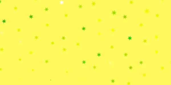 Světle Zelená Žlutá Vektorová Textura Symboly Onemocnění Chytrá Ilustrace Kovidními — Stockový vektor