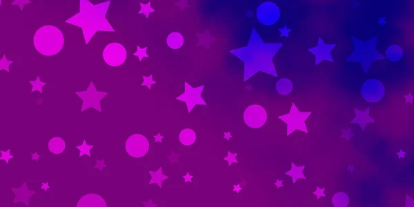 Luz Púrpura Rosa Vector Fondo Con Círculos Estrellas — Vector de stock