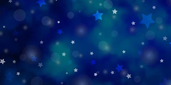 Layout Vetorial Blue Claro Com Círculos Estrelas — Vetor de Stock