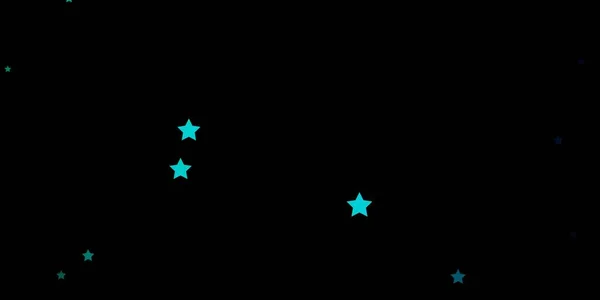 Azul Oscuro Fondo Vectorial Verde Con Estrellas Pequeñas Grandes — Vector de stock