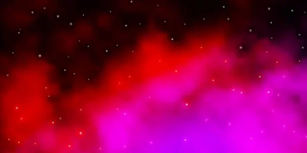 Ciemny Różowy Wzór Wektora Neonowymi Gwiazdami — Wektor stockowy