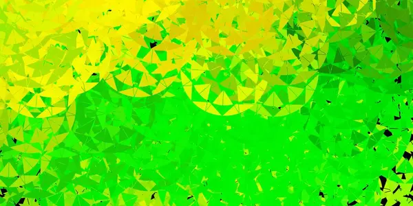 ライトグリーン 黄色のベクトルの背景の三角形 モダンなスタイルで三角形のフォームを持つスマート抽象的なイラスト Cm用テンプレート — ストックベクタ
