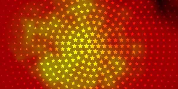 Dunkelroter Gelber Vektorhintergrund Mit Kleinen Und Großen Sternen — Stockvektor