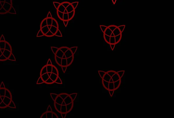 Ciemnoniebieski Czerwony Wektor Tła Symbolami Tajemniczości Ilustracja Magicznymi Znakami Mocy — Wektor stockowy