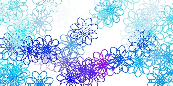 Hellrosa Blauer Vektor Doodle Hintergrund Mit Blumen Illustration Mit Abstrakten — Stockvektor