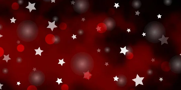 Fundo Vetor Vermelho Escuro Com Círculos Estrelas — Vetor de Stock