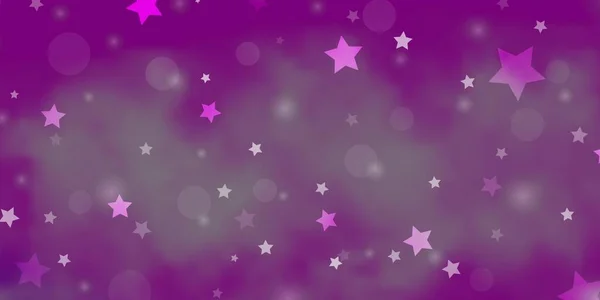 Light Pink Vector Background Circles Stars — Stock Vector