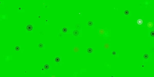 Ljusgrön Gul Vektor Naturliga Konstverk Med Blommor Illustration Med Abstrakta — Stock vektor